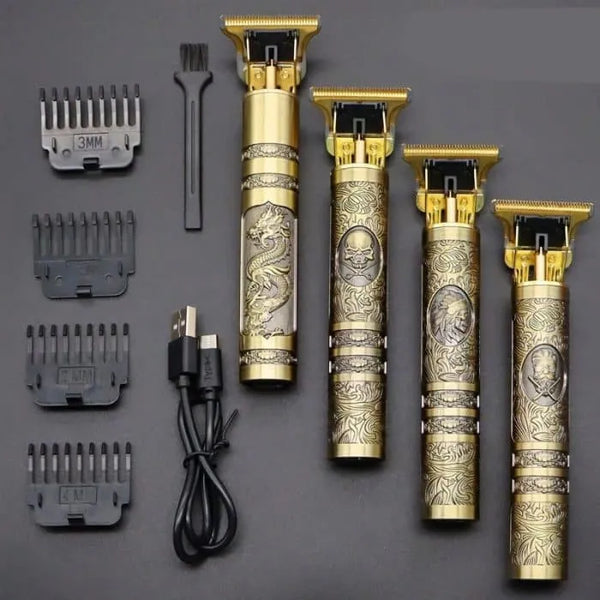 T9 Vintage Hair Trimmer for Men – Rechargeable Professional Shaver (Metal Body)